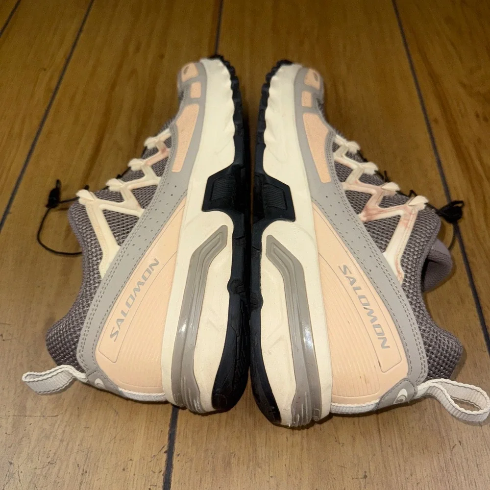 Salomon‎ ACS+ OG Athletic Trail Running Shoes Beige Gray US W13 M12 Quick Lace